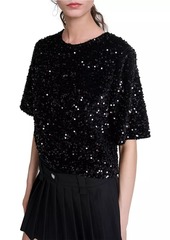 Maje Sequinned Velvet Top