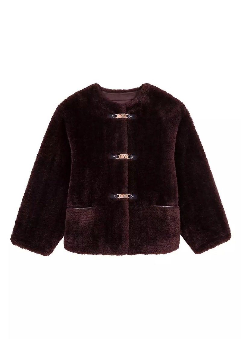 Maje Short Faux Fur Coat