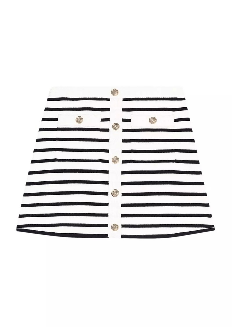 Maje Short Striped Knit Skirt