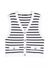 Maje Sleeveless Striped Cardigan