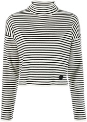 Maje stripe-print high-neck jumper
