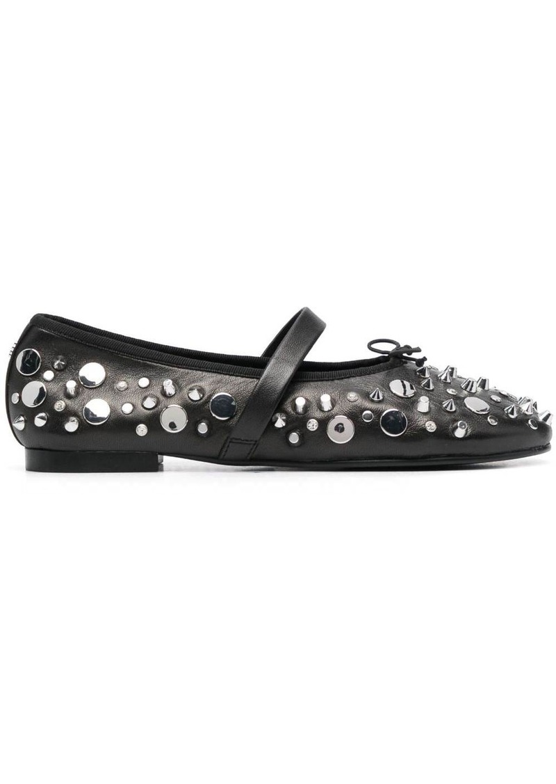 Maje studded leather ballerina shoes