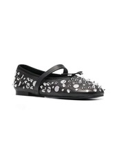 Maje studded leather ballerina shoes