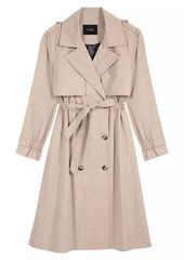 Maje Studded Elastic Waist Trench Coat