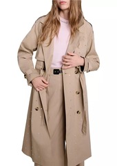 Maje Studded Elastic Waist Trench Coat