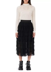 Maje Tulle Midi Skirt