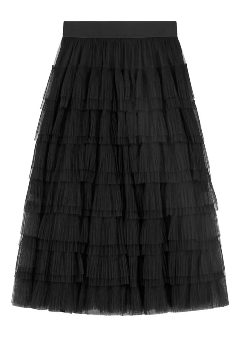 Maje Tulle Midi Skirt