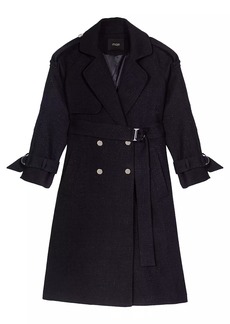 Maje Tweed Trench Coat