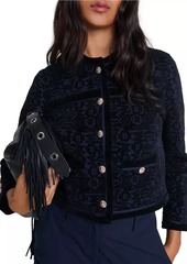 Maje Velvet Knit Cardigan