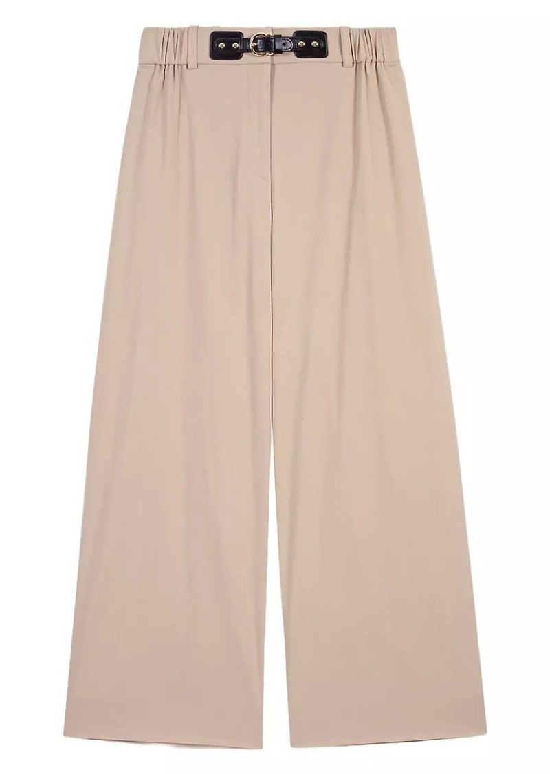 Maje Wide-Leg Cotton Trousers