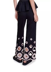 Maje Wide-Leg Crochet Trousers