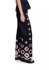 Maje Wide-Leg Crochet Trousers