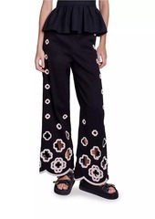 Maje Wide-Leg Crochet Trousers