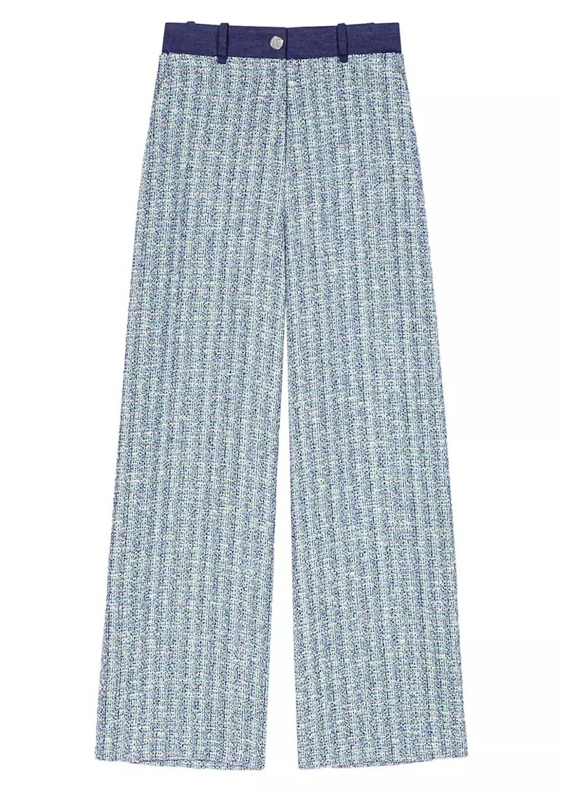 Maje Wide-Leg Tweed Trousers