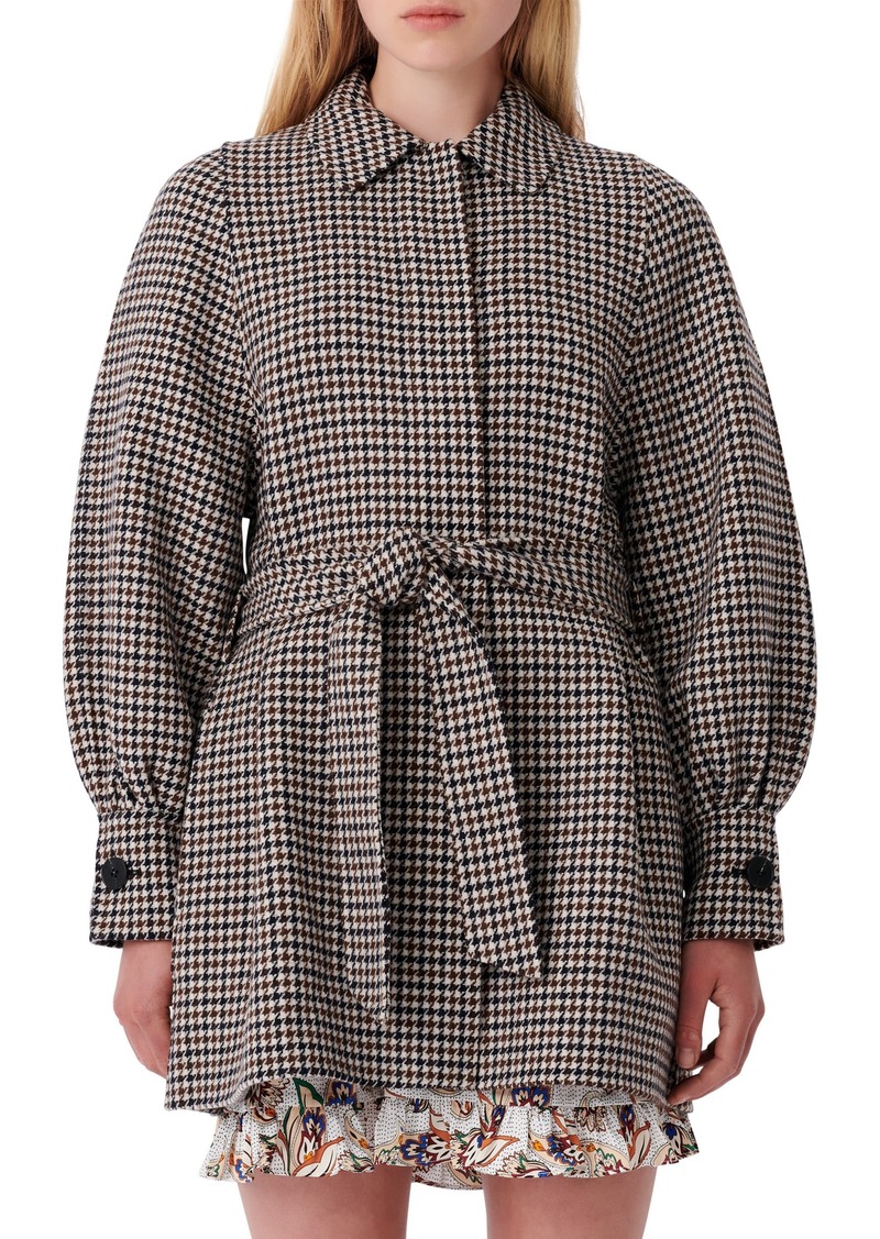 maje checked double face coat