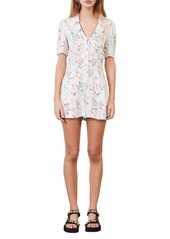 maje Cake Print Lace Collar Romper in White Red at Nordstrom