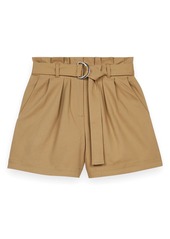 maje Pura Pleated Paperbag Waist Shorts