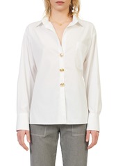 Women's Maje Tie Waist Cotton Button-Up Shirt
