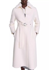 Maje Wool Coat with Removable Collar