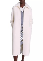 Maje Wool Coat with Removable Collar