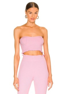 MAJORELLE Cropped Sweetheart Ribbed Tube Top
