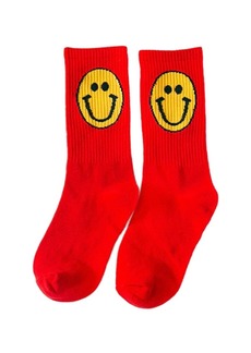 Malibu Sugar Girls' Happy Face Socks (8-12) - Big Kid