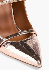 Malone Souliers - Maureen 100 metallic cracked-leather mules - Metallic - EU 36