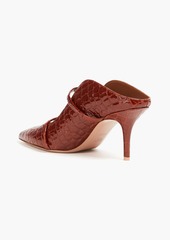 Malone Souliers - Maureen 70 croc-effect patent-leather mules - Brown - EU 38