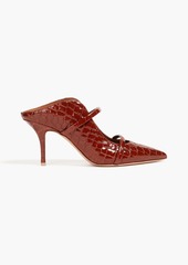 Malone Souliers - Maureen 70 croc-effect patent-leather mules - Brown - EU 38