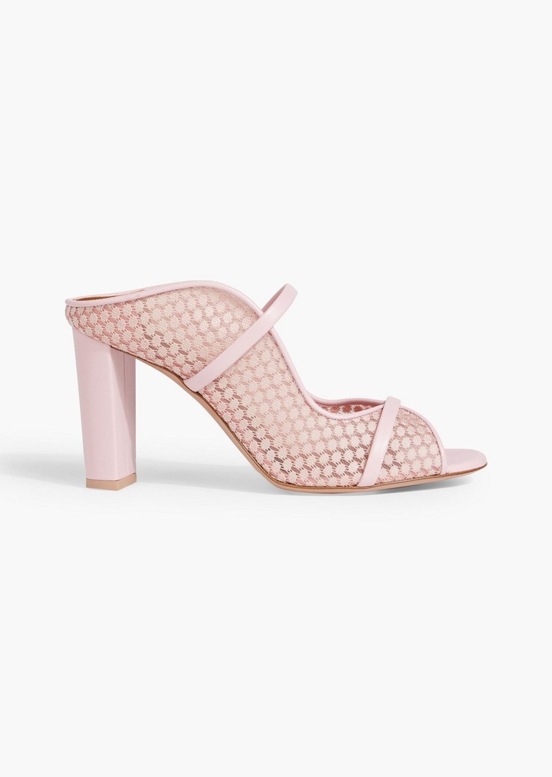 Malone Souliers - Norah 85 leather-trimmed lace mules - Pink - EU 37