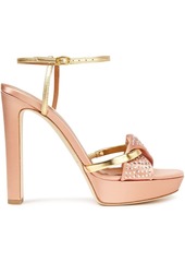 Malone Souliers - Lauren crystal-embellished satin platform sandals - Pink - EU 39.5