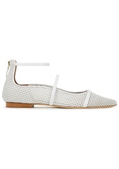 Malone Souliers Woman Robyn Perforated Leather Point-toe Flats White