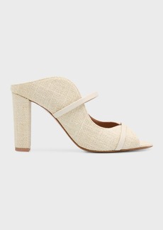 Malone Souliers Norah Raffia Two-Band Slide Sandals