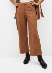 Mango Leather-Effect Straight Trousers