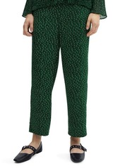 MANGO Abstract Print Flowy Pull-On Crop Pants