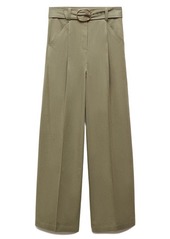 MANGO Angie Belted Wide Leg Pants