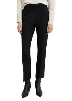 MANGO Belted Straight Leg Ankle Pants