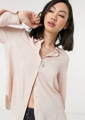 Mango button front shirt in pink