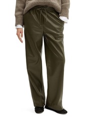 MANGO Charlize Faux Leather Drawstring Pants