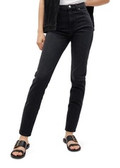 MANGO Committed Collection Tapered Straight Leg Mom Jeans in Black Denim at Nordstrom