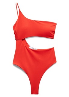 MANGO Cutout One-Shoulder One-Piece Swimsuit