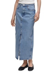 MANGO Denim Midi Skirt