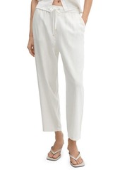 MANGO Drawstring Linen Blend Pants