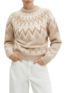 MANGO Fair Isle Crewneck Sweater