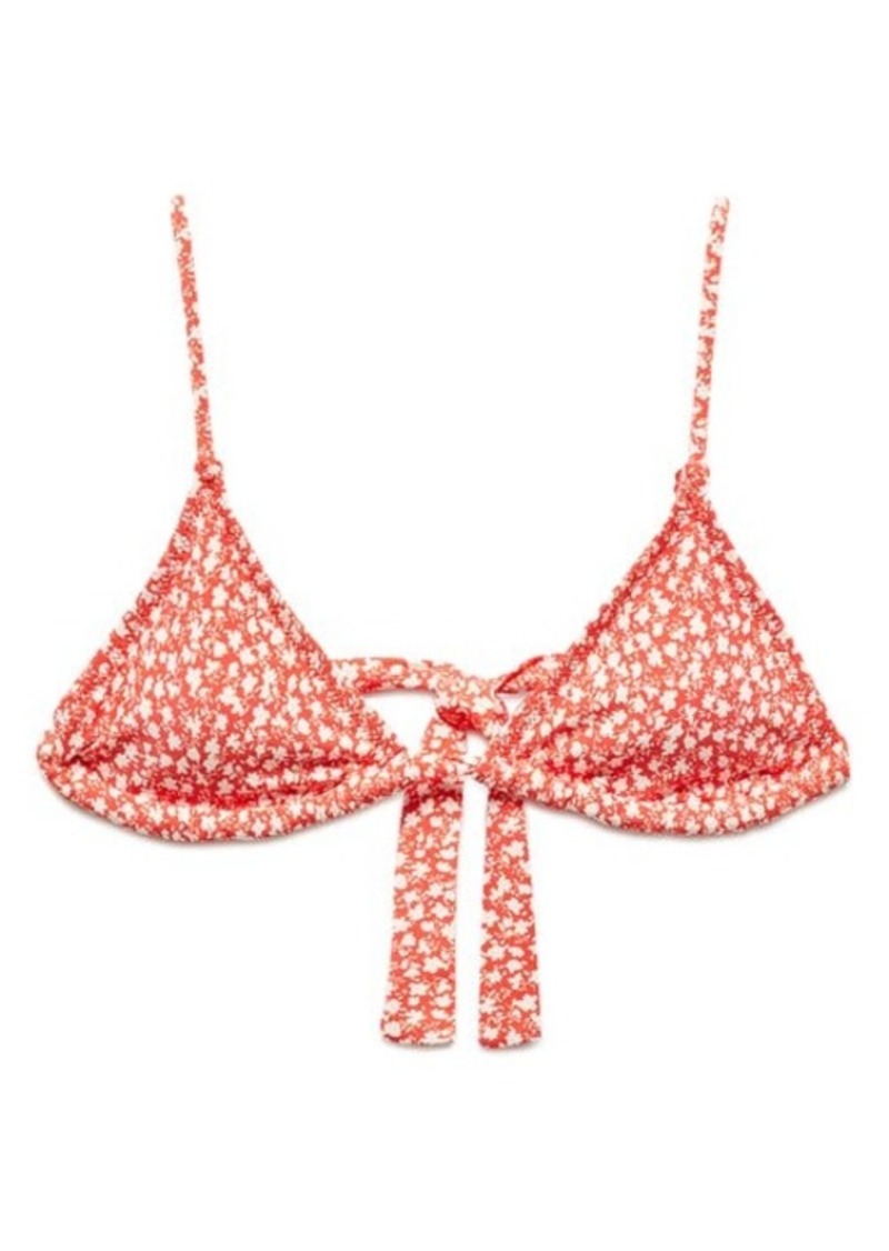 MANGO Floral Print Triangle Bikini Top