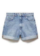 MANGO High Waist Mom Fit Denim Shorts