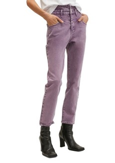 MANGO High Waist Mom Jeans in Medium Purple at Nordstrom