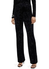 MANGO High Waist Straight Leg Velvet Pants