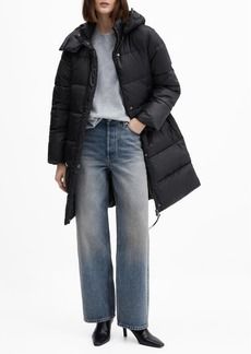 MANGO Hooded Quilted Coat