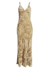 MANGO Javier Burnout Velvet Maxi Dress